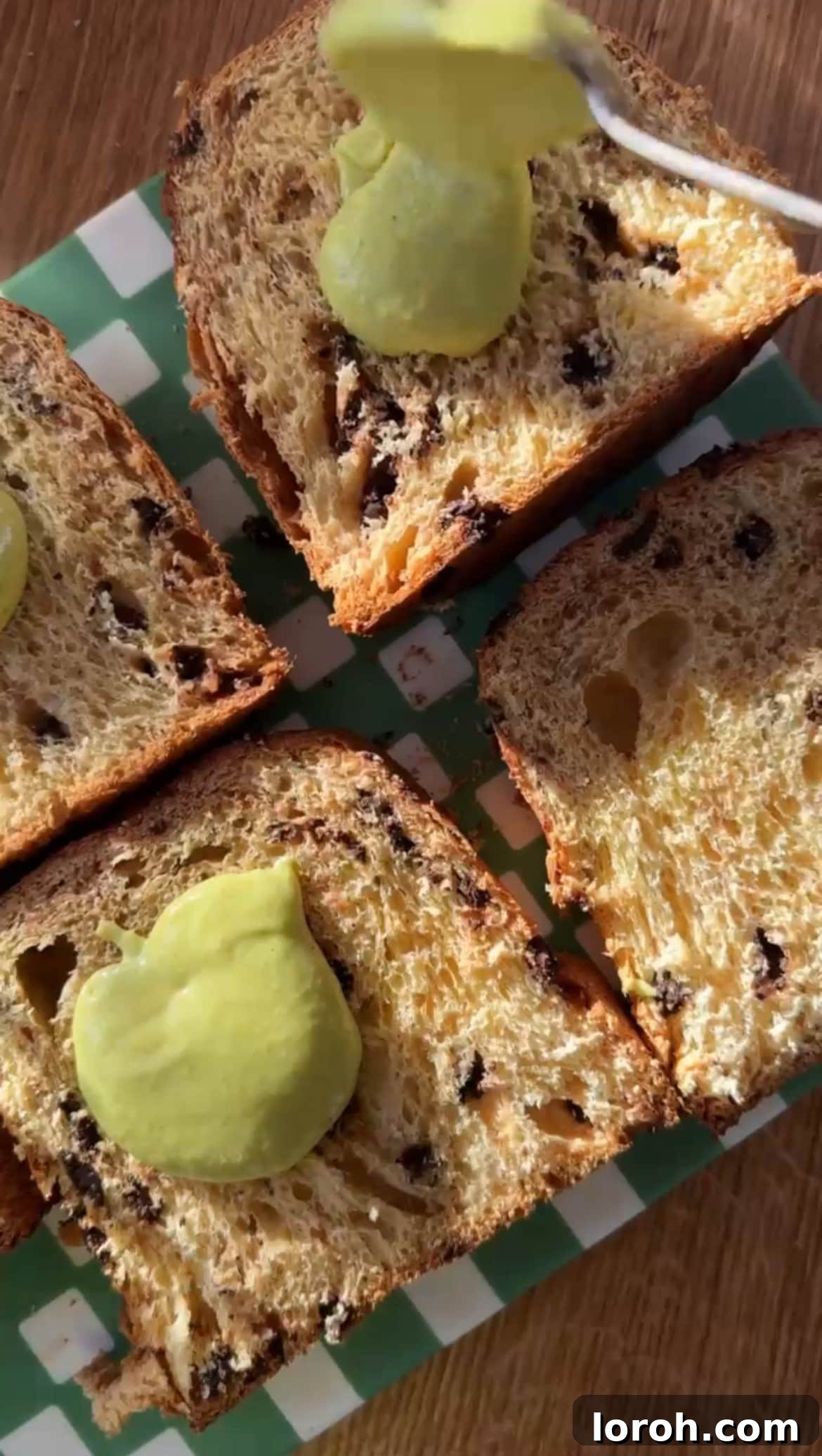 Step one of making Panettone Bread and Butter Pudding
